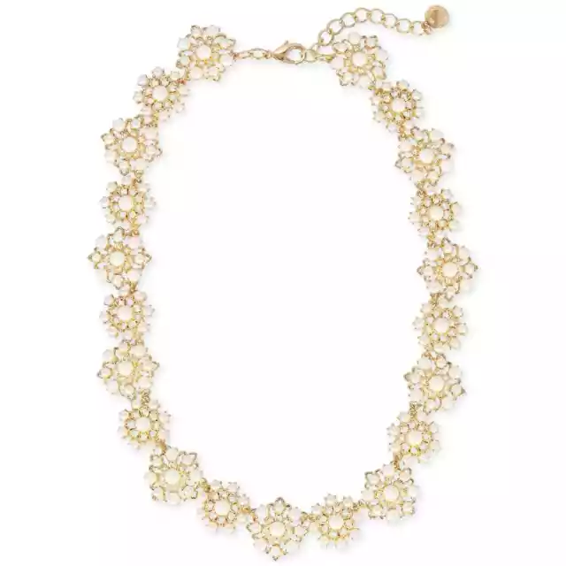 Charter Club Gold-Tone Imitation Pearl Flower All-Around Collar Necklace NWT