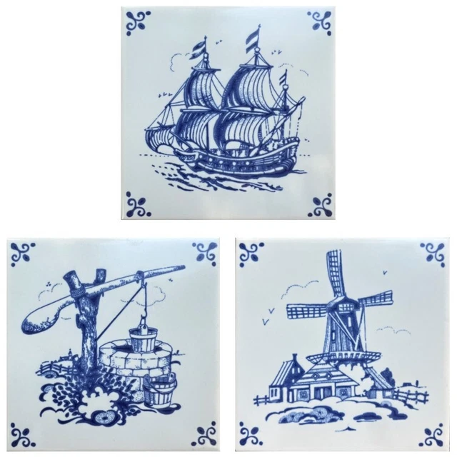 Delft Holland Porzellan 1602 Blau Wei&szlig; Windm&uuml;hle K&ouml;rbchen Korb In