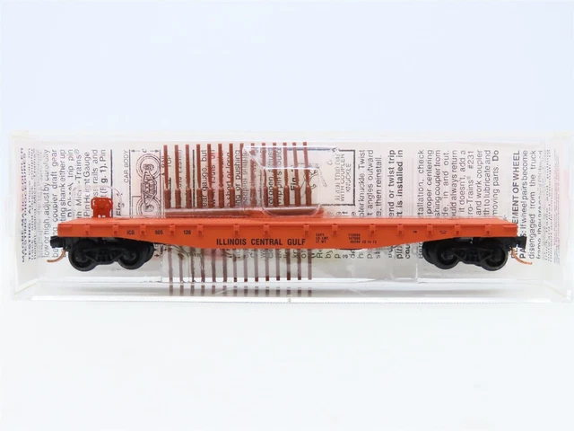 N Scale Micro-Trains MTL #45010 ICG Illinois Central Gulf 50' Flat Car #905126