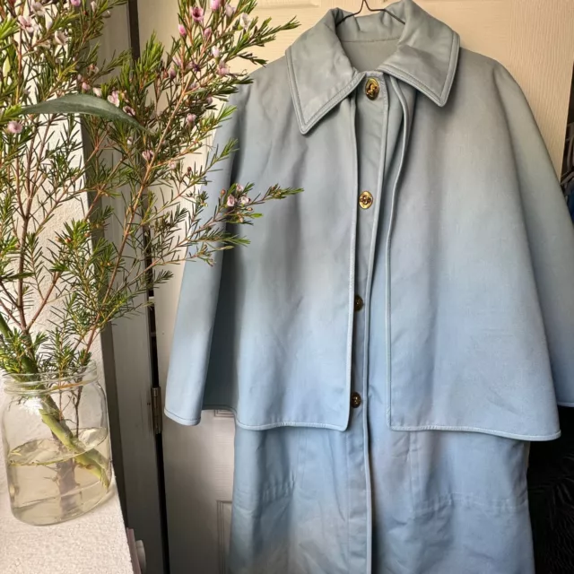 Vintage 60s Mod Baby Blue Bonnie Cashin Sills Leather Coat Medium