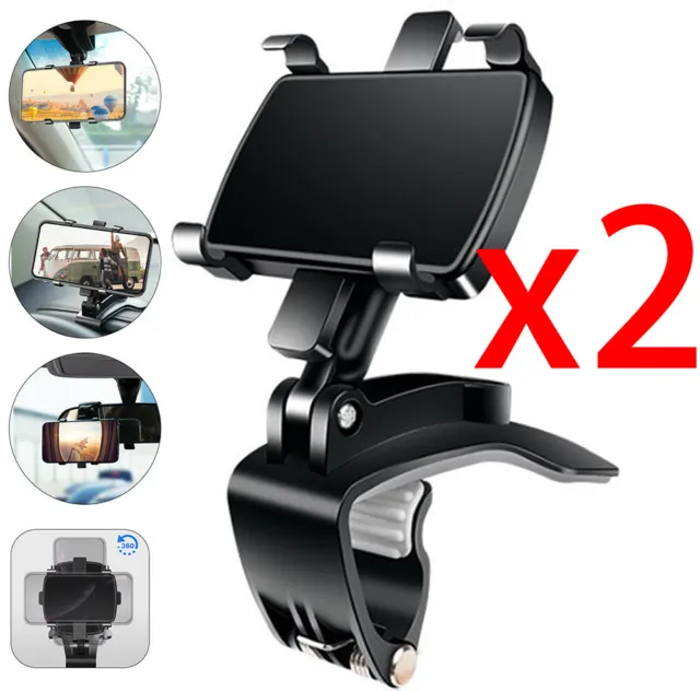 2-Pack Car Dashboard Mount Holder Stand Clamp Cradle Clip For Cell Phone GPS