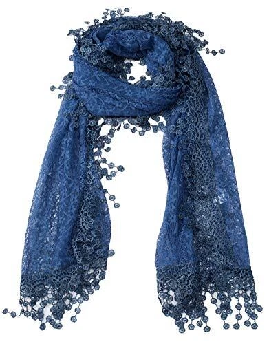 Women's lightweight Feminine lace teardrop fringe Lace Scarf Vintage Scarf Me...