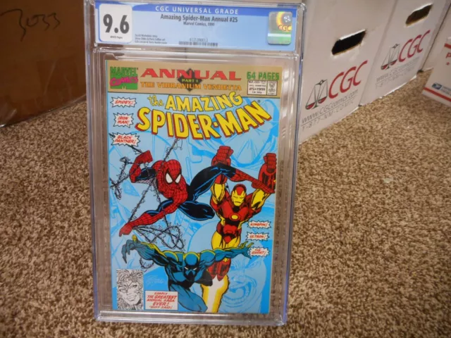 Amazing Spiderman Annual 25 cgc 9.6 Marvel 1991 Iron Man Black Panther Venom WP
