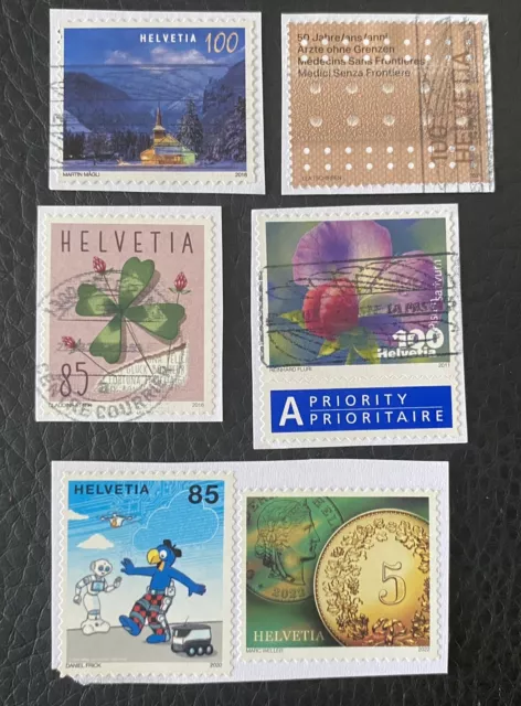 Lot de 6 timbres de Suisse années diverses - Sur Fragment - Briefmarken N33