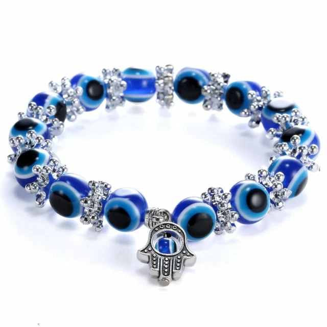 Fashion Blue Evil Eye Bead Protection Bracelet Turkish Hand Good Luck Jewlery