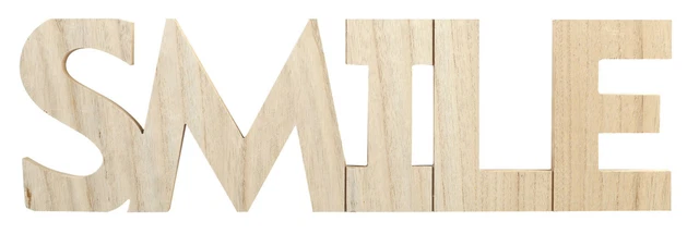 Text Dekoration Wanduhr Aus MDF Platte Smile 54 X 16 CM