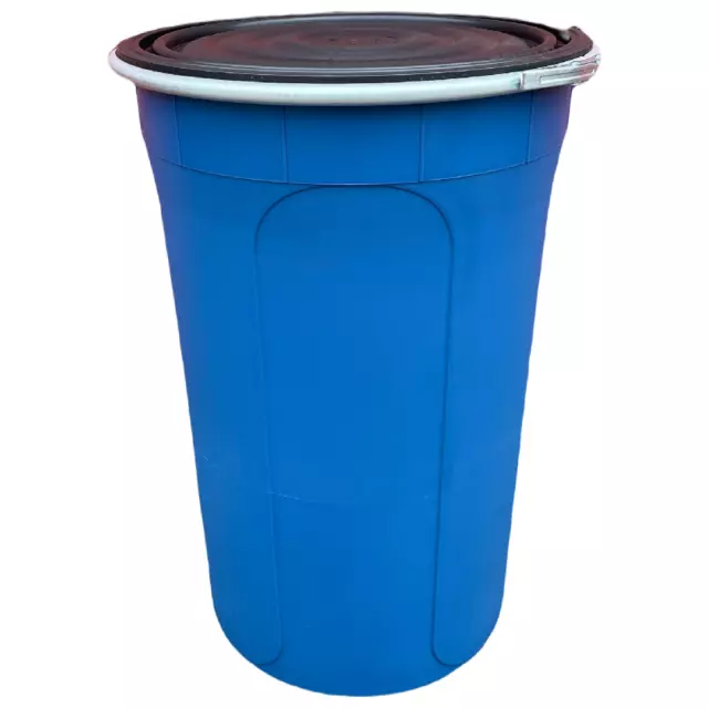 Shipping Barrel 210L 48 Gallon Blue Plastic Drum Barrel Container Waste Feed 3