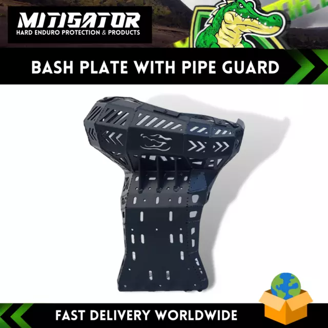 Bash Plate With Pipe Guard Ktm 20-23 Husqvarna 20-23 Gasgas 21-23 Black