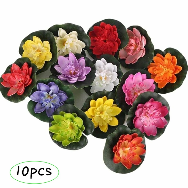 8PCS Artificielle Nénuphar Flottant Lotus, Mousse Flottante Plantes