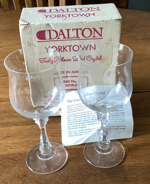 Vintage W.M. Dalton French Lead Crystal Unit No.1- 2 Goblets- New in Box
