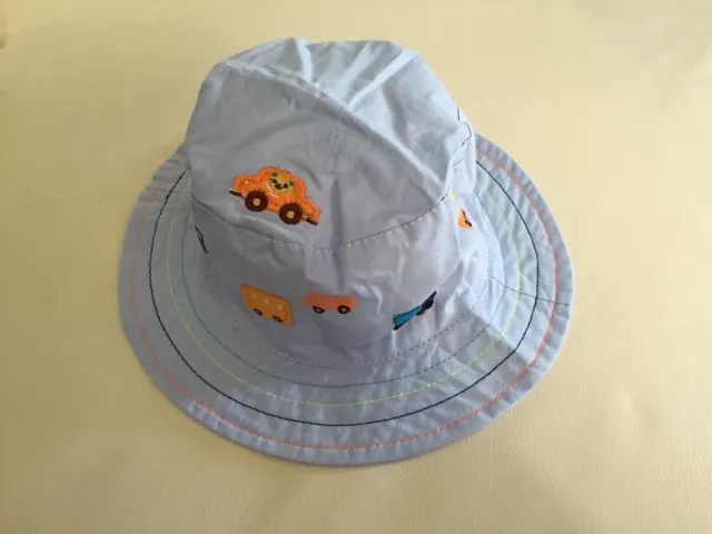 NEW Baby Boys Choo Choo Car Cotton Bucket Hat, Blue, 6-24 months