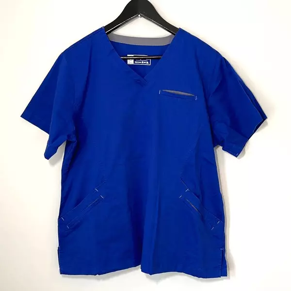 Bio Bring it On Medical Scrub Top. Size XL Royal Blue
