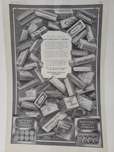 1912 Nabisco National Biscuit Company Print Ad 1912 Leslies Oswego Zu Zu Uneeda