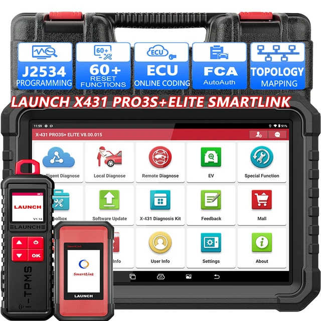 2025 LAUNCH X431 PRO3S+ ELITE Smartlink Car Diagnostic Tools J2534 ...