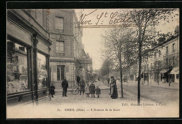 CPA Creil, L´Avenue de la Gare
