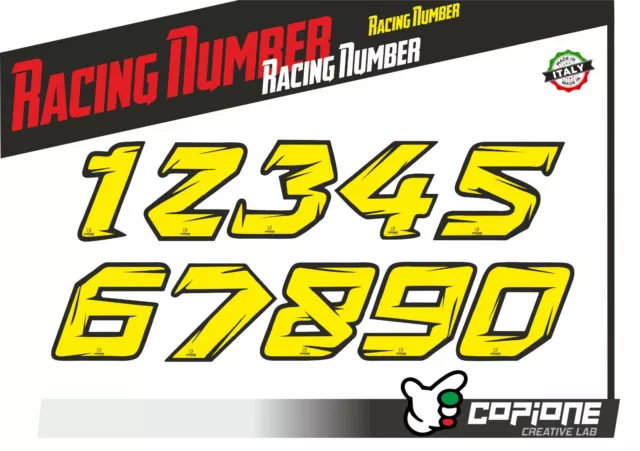 40x Autocollant Sticker Numero Nombre Chiffre Course Noir Porte Voiture Moto