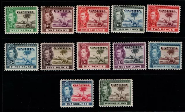 Gambia 1938 1946 King George VI short set to 2/6 SG150-58 Mint MH See note