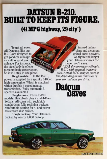 Datsun B-210  Magazine Print Ad 1976 7 x 10