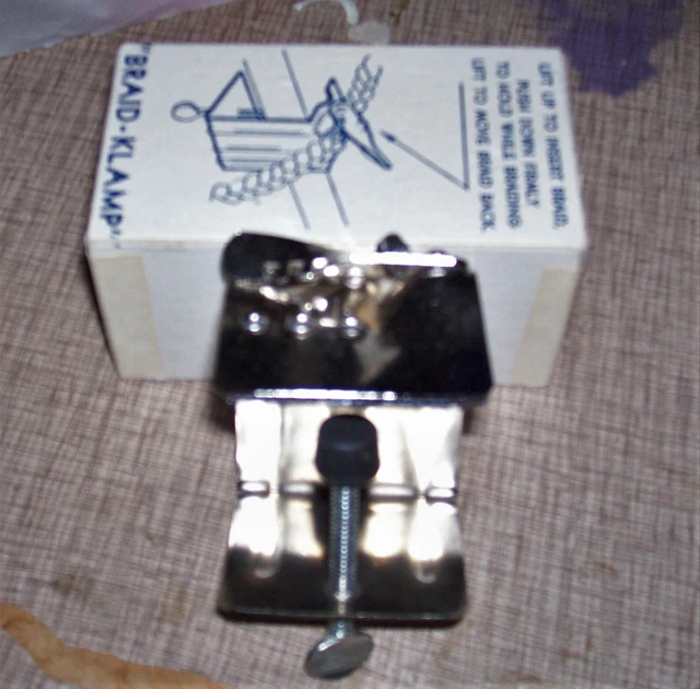Instrucciones de herramienta de herramienta TRENZA-KLAMP vintage para hacer alfombra trenzada/abrazadera de trenzado