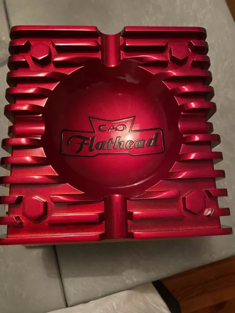 CAO Flathead Rare Cherry Red Metal Cigar Ashtray HOT ROD Muscle Car Inspired