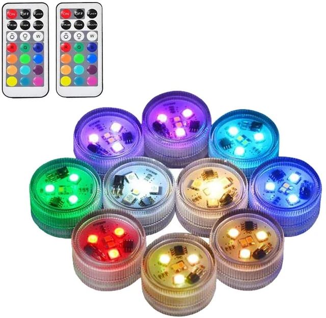 10 un. luces LED sumergibles 100% impermeables luces de estado de ánimo CR2450 luces submarinas