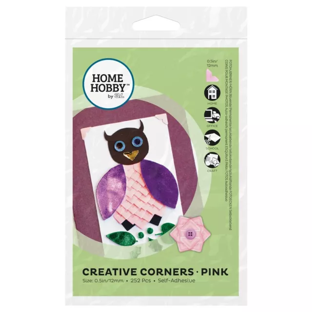 HomeHobby Creative Corners Pink 252 Acid Free Photo Corners Baby Pink