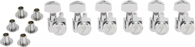 Fender® American Deluxe Locking Chrome Tuners (6)~ALL SHORT POSTS~"F" Logo~New