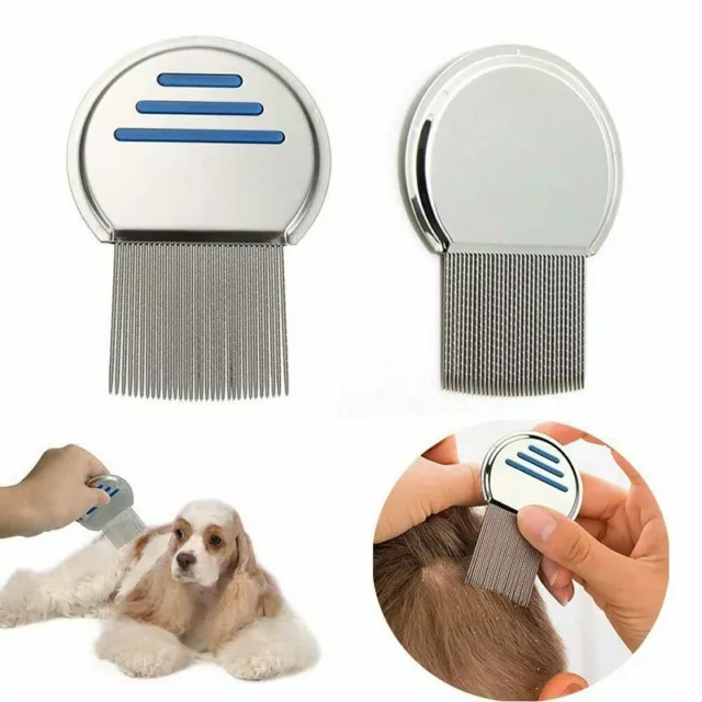 Lice Nit Free Comb, Removes all head lice, nits & eggs, Steel Metal Head