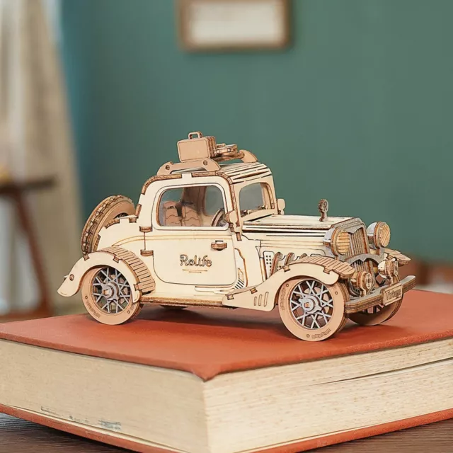 Rolife TG504 DIY Vintage Car Model 3D Wooden Puzzle Toy for Chilidren Kid Adult