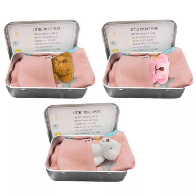 Little Pocket Bear Tin Comfortable Tiny Ted Bear In Stuffed Toys Box