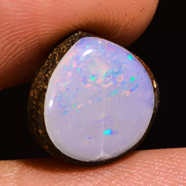 natural BOULDER OPAL cabochon loose gemstone 6.05 Cts. (11x11x05 mm) pear shape