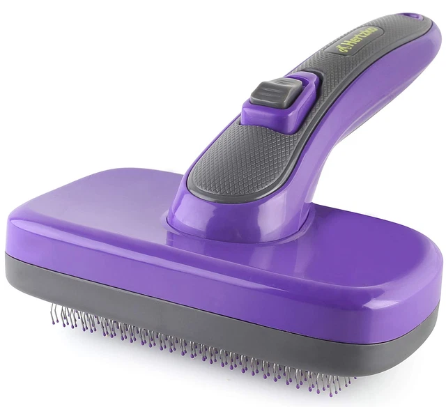 HERTZKO Self-Cleaning Slicker Brush for Dogs and Cats Pet Grooming Dematting Bru