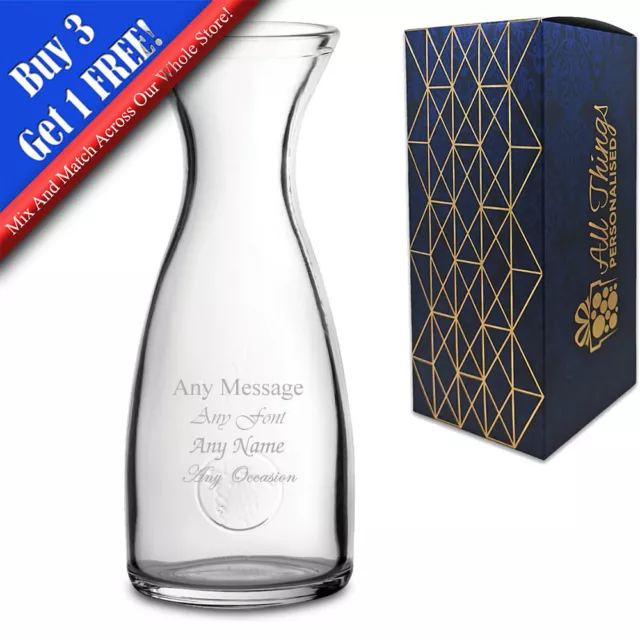 Personalised Engraved Wine Carafe Or Vase Decanter Birthday Christmas Gift