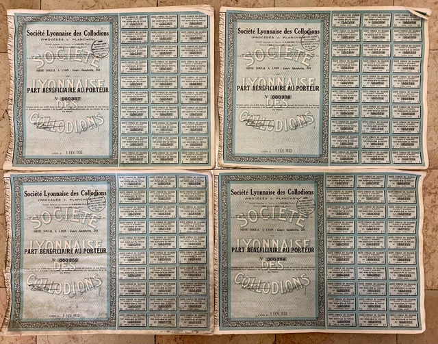 45 X PARTS BÉN SOCIÉTÉ LYONNAISE DES COLLODIONS, procédés V PLANCHON Cinéma LYON