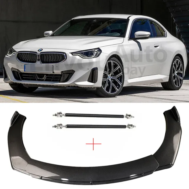 Front Bumper Lip + Strut Rods carbon fiber For BMW 330 430 540 740 M3 M5