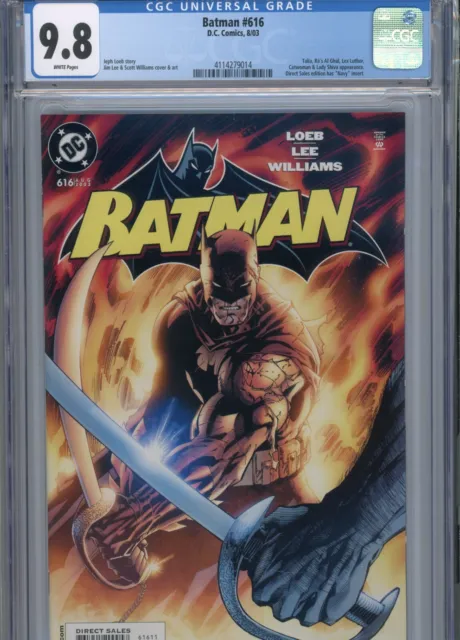 Batman #616 Mt 9.8 Cgc White Pages Loeb Story Lee Cover And Art Catwoman Luthor