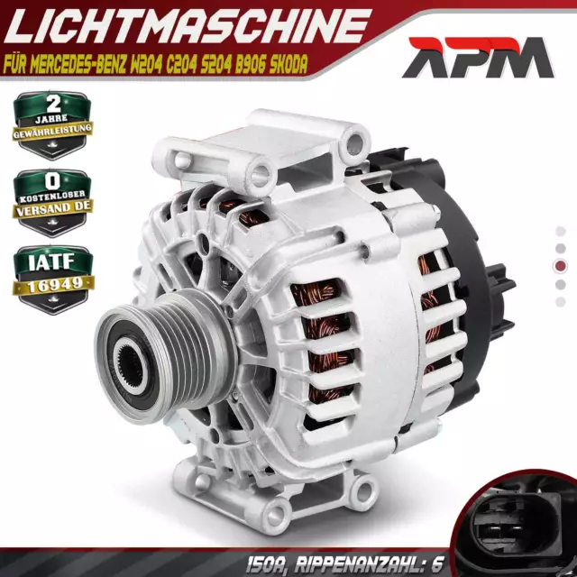 Lichtmaschine Generator 150A für Mercedes-Benz W204 C204 S204 W212 B906 Skoda