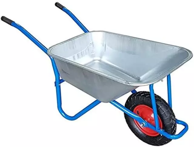 100L-180KG Wheelbarrow Garden Wheel Barrow Large Galvanised Pneumatic Tyre