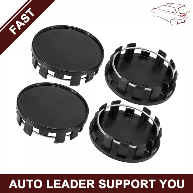 Universal Piece of 4 Black 54mm Dia 10 Clips Wheel Tyre Center Hub Caps Cover