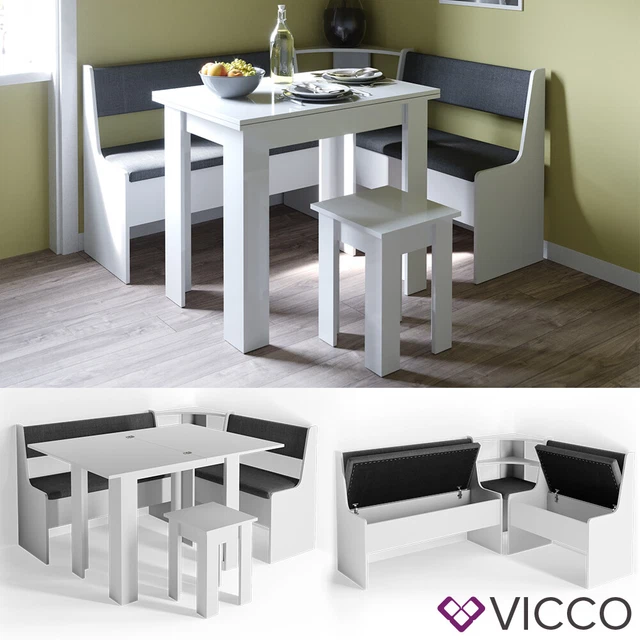 Groupe de banquettes d'angle Roman, Noir, 180 x 180 cm avec table