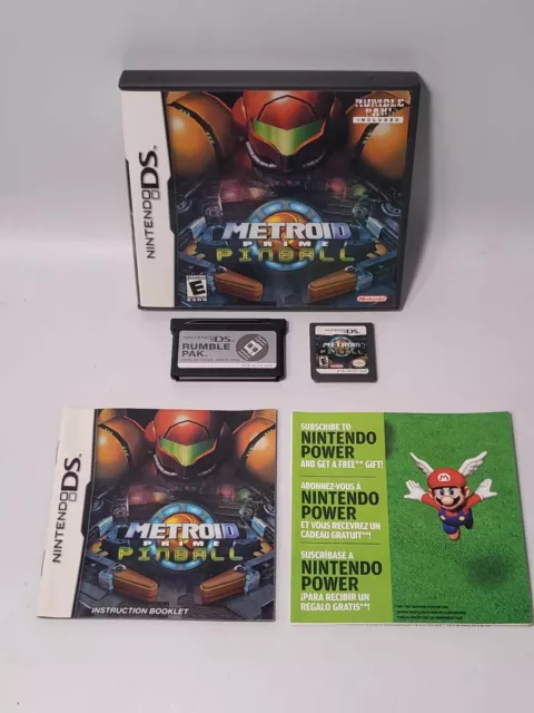 Jeu Nintendo DS Metroid Prime Pinball complet avec notice et Rumble Pak US TBE