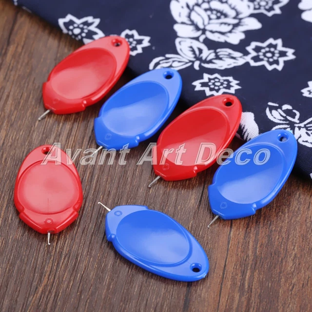 Hilos de agujas de plástico de 1,57" rojo/azul línea de desgaste en aguja de manera efectiva