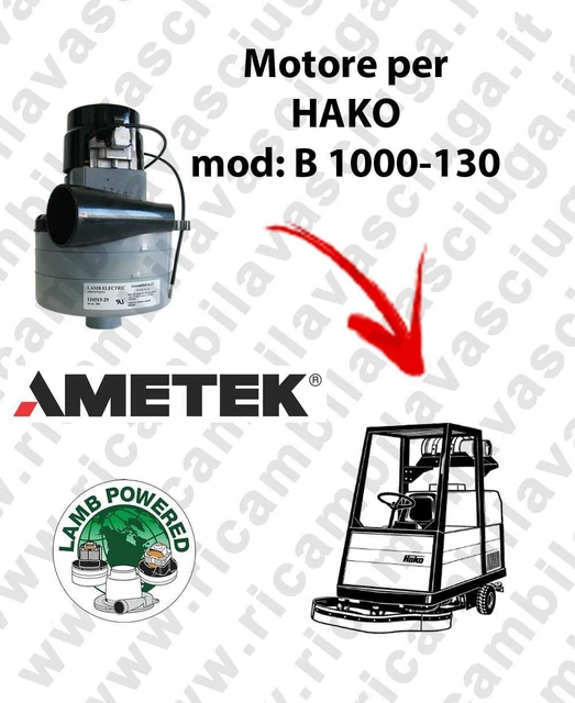 Moteur D'aspiration SCRUBTEC 545 B Pour Autolaveuses NILFISK - 400W, 24V - Remplacement LAMB AMETEK