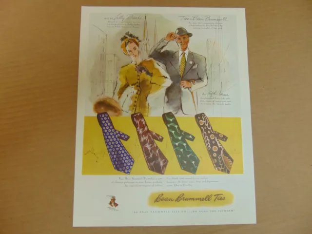 1946 BEAU BRUMMELL TIES vintage art print ad