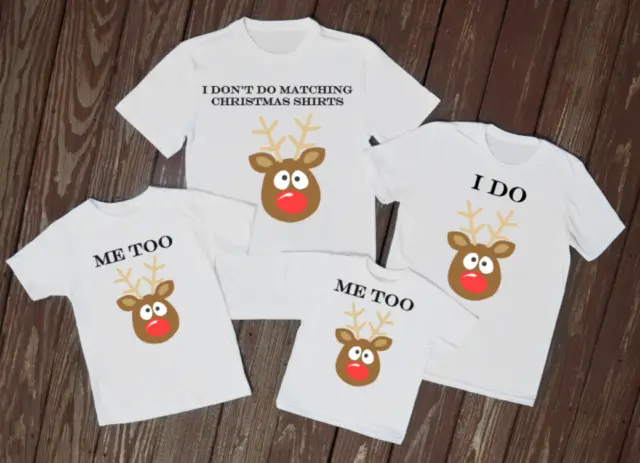T-shirt natalizie abbinate renne famiglia divertente I do don't do top bianchi di Natale