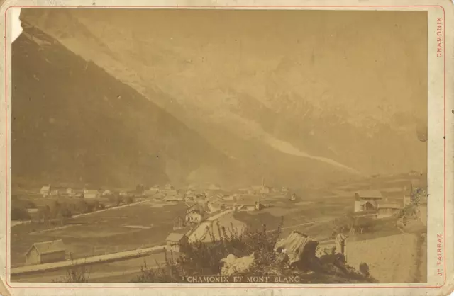 Jh. Tairraz, France, Chamonix, Chamonix et Mont Blanc vintage albumen print, car