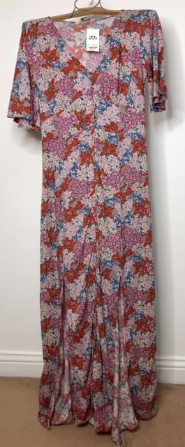 Miss Selfridge Ladies Maxi Dress, Size 8, Summer Floral Mix, Rrp £35, New