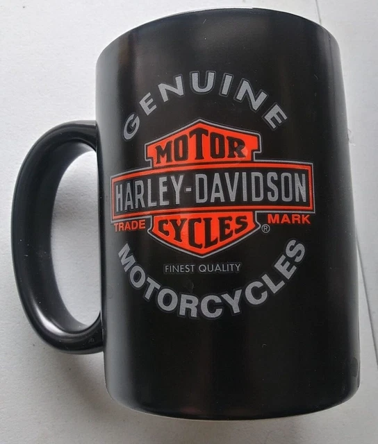 New Harley Davidson Motorcycles Matte Black Mug Coffee Cup Embossed Both Sides