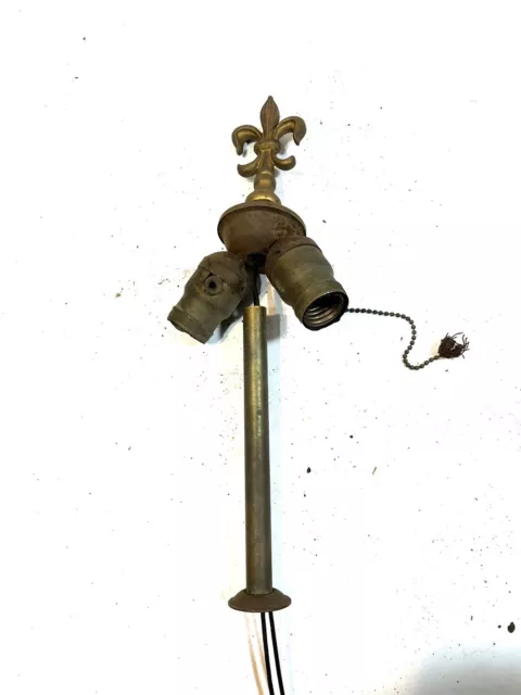 Antique Salvaged Brass Double Cluster Socket With Cast Iron Final