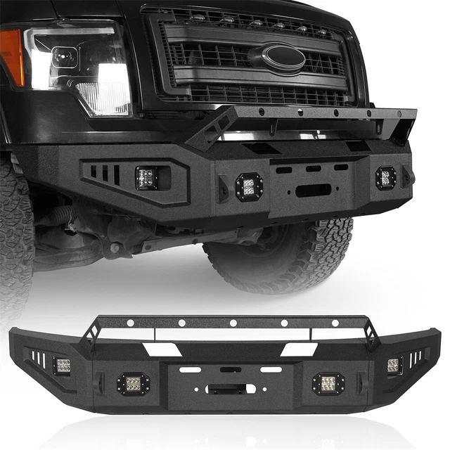 BULL BAR FULL Width Front Bumper w/ Winch Plate & Lights For 20092014